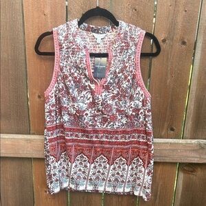 Lucky Brand Sleeveless Floral Boho Top Size XS NWT